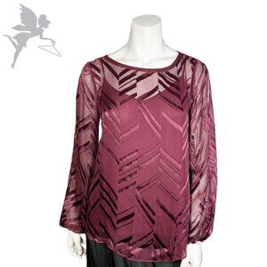 WHBM 2 Piece Silk Blend Burnout blouse set